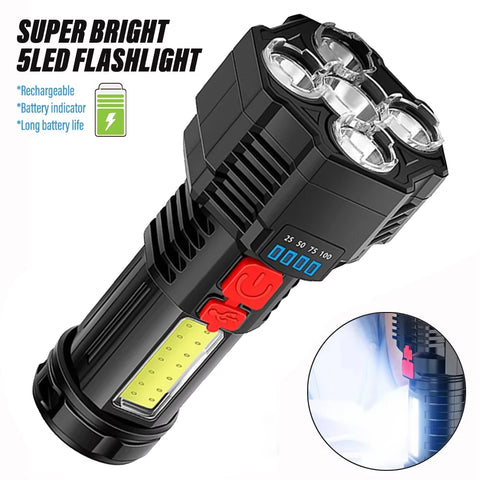 Versatile High Power Led Flashlight Focus Light Power Bank and Window Hammer